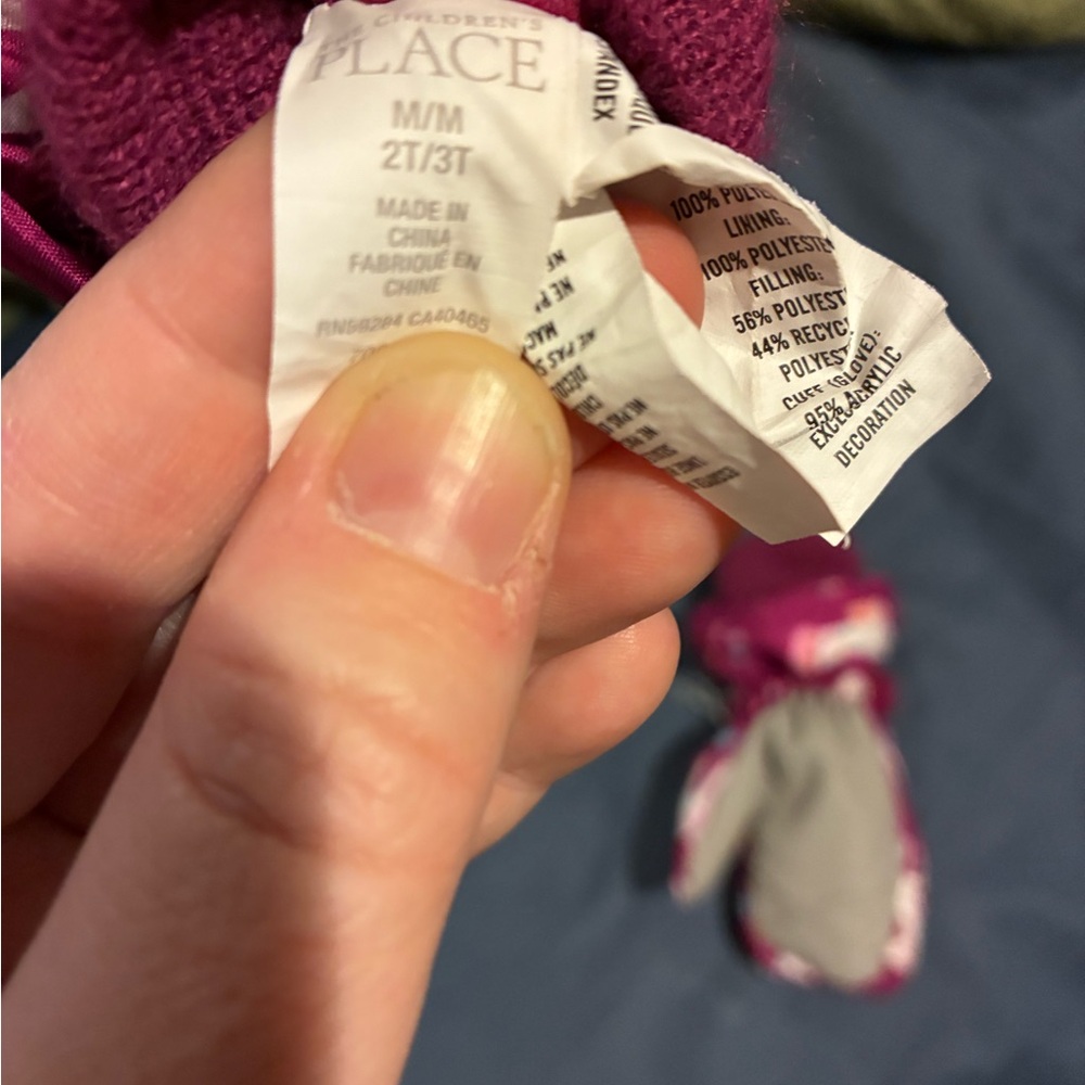 Children’s Place Unicorn and Rainbow Kids Mittens - Purple and Pink - Picture 3 of 3
